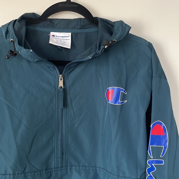 Champion | Blue Quarter Zip Windbreaker - Picture 2 of 5